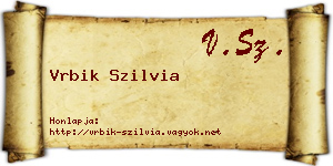 Vrbik Szilvia névjegykártya