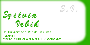szilvia vrbik business card